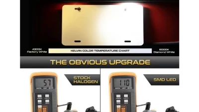 Xtune Smoked Complete License Plate Bulb Assembly Replacement w/ Built In LED Chips Dodge Ram | Ram 2003-2018                                     - LAC-LP-DR02-SM - Image 3