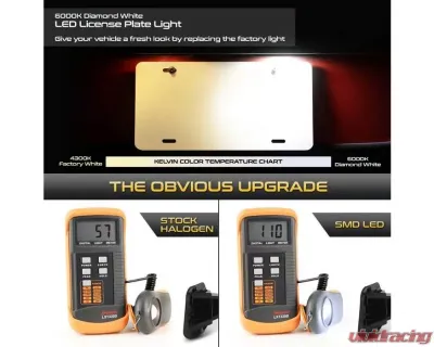 Xtune Smoked Complete License Plate Bulb Assembly Replacement w/ Built In LED Chips Dodge Ram | Ram 2003-2018 - LAC-LP-DR02-SM
