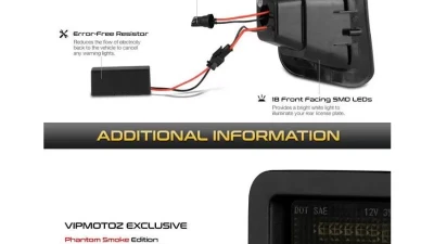 Xtune Smoked Complete License Plate Bulb Assembly Replacement w/ Built In LED Chips Dodge Ram | Ram 2003-2018                                     - LAC-LP-DR02-SM - Image 5