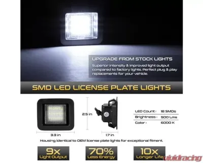Xtune Complete License Plate Bulb Assembly Replacement w/ Built In LED Chips Ford F-150 2015-2018 - LAC-LP-FF15015