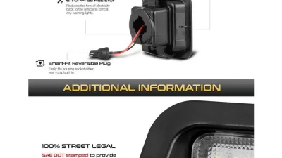 Xtune Complete License Plate Bulb Assembly Replacement w/ Built In LED Chips Ford F-150 2015-2018                                     - LAC-LP-FF15015 - Image 5