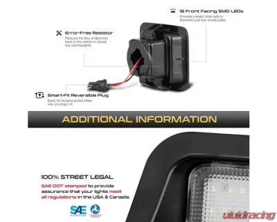 Xtune Complete License Plate Bulb Assembly Replacement w/ Built In LED Chips Ford F-150 2015-2018 - LAC-LP-FF15015