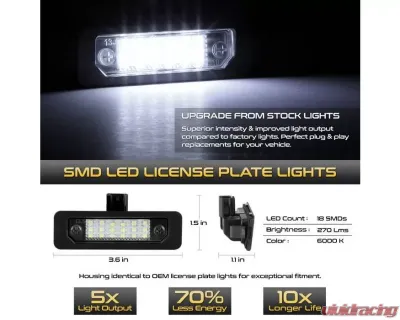 Xtune Complete License Plate Bulb Assembly Replacement w/ Built In LED Chips Ford | Lincoln | Mercury 2008-2014 - LAC-LP-FM10