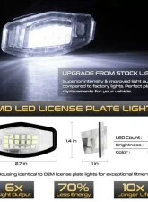 Xtune Complete License Plate Bulb Assembly Replacement w/ Built In LED Chips Acura | Honda 1999-2018                                     - LAC-LP-HA03 - Image 2