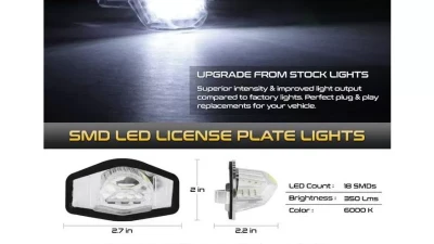 Xtune Complete License Plate Bulb Assembly Replacement w/ Built In LED Chips Honda 2007-2018                                     - LAC-LP-HODY08 - Image 2