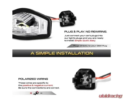 Xtune Complete License Plate Bulb Assembly Replacement w/ Built In LED Chips Honda 2007-2018 - LAC-LP-HODY08