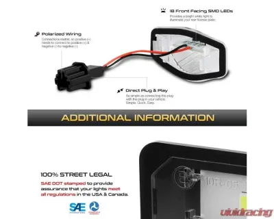 Xtune Complete License Plate Bulb Assembly Replacement w/ Built In LED Chips Honda 2007-2018 - LAC-LP-HODY08