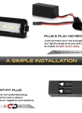 Xtune Complete License Plate Bulb Assembly Replacement w/ Built In LED Chips Porsche | Volkswagen 1999-2018                                     - LAC-LP-P98705 - Image 4