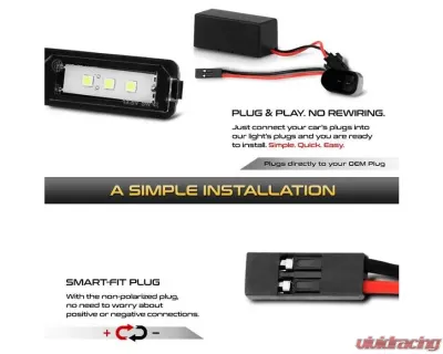 Xtune Complete License Plate Bulb Assembly Replacement w/ Built In LED Chips Porsche | Volkswagen 1999-2018 - LAC-LP-P98705