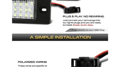 Xtune Complete License Plate Bulb Assembly Replacement w/ Built In LED Chips Audi TT | Porsche Cayenne | Volkswagen 1999-2014                                     - LAC-LP-PCAY03 - Image 4