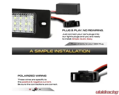 Xtune Complete License Plate Bulb Assembly Replacement w/ Built In LED Chips Audi TT | Porsche Cayenne | Volkswagen 1999-2014 - LAC-LP-PCAY03