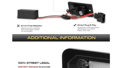 Xtune Complete License Plate Bulb Assembly Replacement w/ Built In LED Chips Audi TT | Porsche Cayenne | Volkswagen 1999-2014                                     - LAC-LP-PCAY03 - Image 5