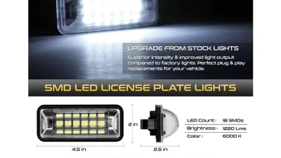 Xtune Complete License Plate Bulb Assembly Replacement w/ Built In LED Chips Scion FR-S | Subaru | Toyota 86 2008-2019                                     - LAC-LP-SWRX08 - Image 2
