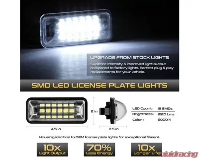 Xtune Complete License Plate Bulb Assembly Replacement w/ Built In LED Chips Scion FR-S | Subaru | Toyota 86 2008-2019 - LAC-LP-SWRX08