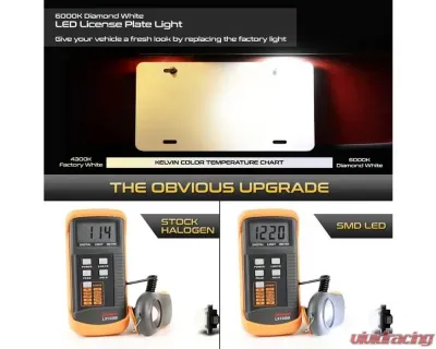 Xtune Complete License Plate Bulb Assembly Replacement w/ Built In LED Chips Scion FR-S | Subaru | Toyota 86 2008-2019 - LAC-LP-SWRX08