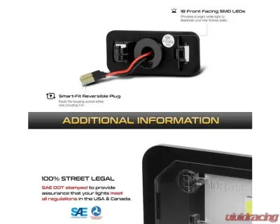 Xtune Complete License Plate Bulb Assembly Replacement w/ Built In LED Chips Scion FR-S | Subaru | Toyota 86 2008-2019 - LAC-LP-SWRX08