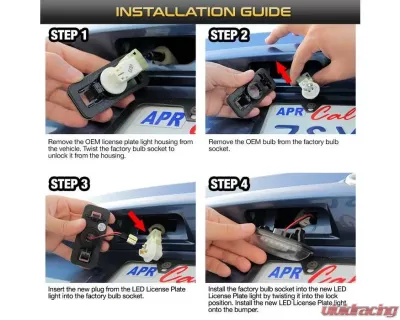 Xtune Complete License Plate Bulb Assembly Replacement w/ Built In LED Chips Scion FR-S | Subaru | Toyota 86 2008-2019 - LAC-LP-SWRX08