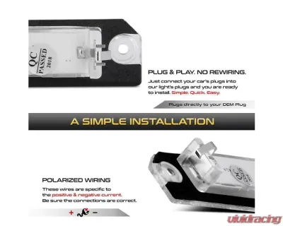 Xtune Complete License Plate Bulb Assembly Replacement w/ Built In LED Chips Volkswagen Golf | Jetta | Passat 2001-2010 - LAC-LP-VG05