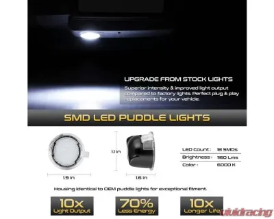 Xtune Complete License Plate Bulb Assembly Replacement w/ Built In LED Chips Ford | Lincoln | Mercury Sable 2003-2019 - LAC-PUD-FF15004
