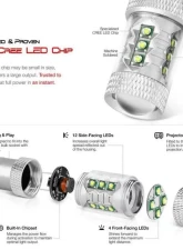 Xtune 2in1 Dual Function 7 x 3030 White LED Chip / 21 x 2835 Yellow LED Chip Machine-Soldered Bulb - 1156 / BA15S                                     - LB-CREEX16-1156 - Image 3