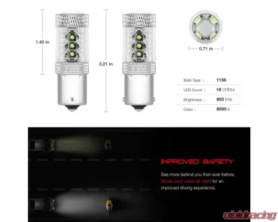 Xtune 2in1 Dual Function 7 x 3030 White LED Chip / 21 x 2835 Yellow LED Chip Machine-Soldered Bulb - 1156 / BA15S - LB-CREEX16-1156