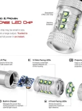 Xtune Crisp & Radiant White 16 x CREE Chip Machine-Soldered Bulb - 1157 / BAY15D                                     - LB-CREEX16-1157 - Image 3