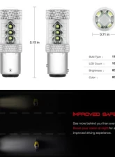 Xtune Crisp & Radiant White 16 x CREE Chip Machine-Soldered Bulb - 1157 / BAY15D                                     - LB-CREEX16-1157 - Image 4