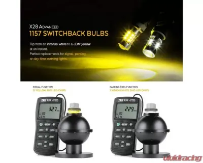 Xtune 2in1 Dual Function 7 x 3030 White LED Chip / 21 x 2835 Yellow LED Chip Machine-Soldered Bulb - 1157 / BAY15D - LB-SB-FBSERIES-C-1157-WTYEL
