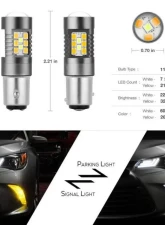 Xtune 2in1 Dual Function 7 x 3030 White LED Chip / 21 x 2835 Yellow LED Chip Machine-Soldered Bulb - 1157 / BAY15D                                     - LB-SB-FBSERIES-C-1157-WTYEL - Image 4