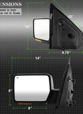 Xtune Left Driver Side Power Heated Amber LED Signal OE Mirror Ford F150 2004-2006                                     - MIR-03348AEBH-P-L - Image 7