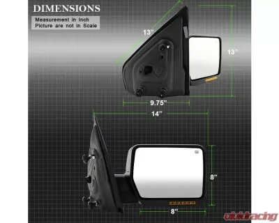 Xtune Right Passenger Side Power Heated Amber LED Signal OE Mirror Ford F150 2004-2006 - MIR-03348AEBH-P-R