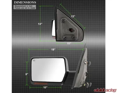 Xtune Driver And Passenger Side Power Heated Amber LED Signal OE Mirror Ford F150 2004-2006 - MIR-03348AEBH-P-SET
