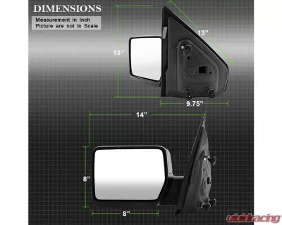 Xtune Left Driver Side Manual OE Mirror Ford F150 2004-2006 - MIR-03348MB-M-L