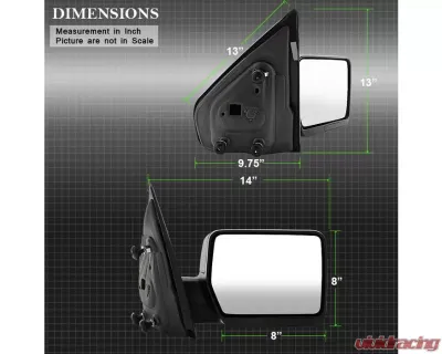 Xtune Right Passenger Side Manual OE Mirror Ford F150 2004-2006 - MIR-03348MB-M-R