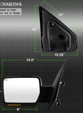 Xtune Left Driver Side Power Heated Amber LED Signal OE Mirror Ford F150 2007-2014                                     - MIR-03349EH-P-L - Image 10