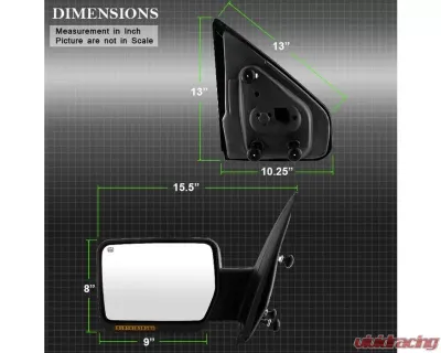 Xtune Left Driver Side Power Heated Amber LED Signal OE Mirror Ford F150 2007-2014 - MIR-03349EH-P-L