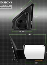 Xtune Right Passenger Side Power Heated Amber LED Signal OE Mirror Ford F150 2007-2014                                     - MIR-03349EH-P-R - Image 10
