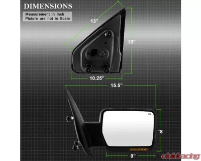 Xtune Right Passenger Side Power Heated Amber LED Signal OE Mirror Ford F150 2007-2014 - MIR-03349EH-P-R