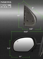 Xtune Left Driver Side Shiny Black Power Heated Mirror Chevrolet Silverado 2007-2014                                     - MIR-03CS07-PW-L - Image 7