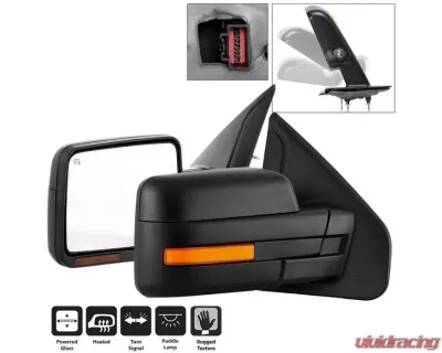 Xtune Power Heated Amber Sequential LED Signal OE Mirror Set Ford F150 2004-2006 - MIR-03FF04-G2-PW-RAM-SET