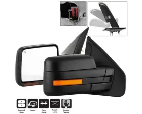 Xtune Power Heated Amber Sequential LED Signal OE Mirror Set Ford F150 2007-2014