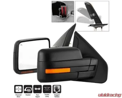Xtune Power Heated Amber Sequential LED Signal OE Mirror Set Ford F150 2007-2014 - MIR-03FF07-G2-PW-RAM-SET