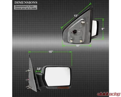 Xtune Power Heated Amber Sequential LED Signal OE Mirror Set Ford F150 2007-2014 - MIR-03FF07-G2-PW-RAM-SET