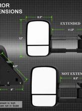 Xtune Left Driver Side Manual Extendable Manual Adjust Mirror Chevrolet C10 1988-1998                                     - MIR-CCK88-MA-L - Image 7