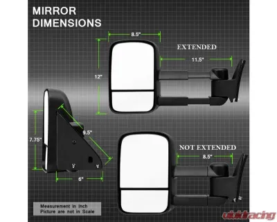 Xtune Left Driver Side Manual Extendable Manual Adjust Mirror Chevrolet C10 1988-1998 - MIR-CCK88-MA-L