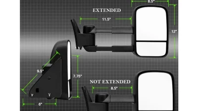 Xtune Right Passenger Side Manual Extendable Manual Adjust Mirror Chevrolet C10 1988-1998                                     - MIR-CCK88-MA-R - Image 7