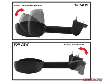 Xtune Right Passenger Side Manual Adjust Mirror Chevrolet Express | GMC Savana Van 2003-2017 - MIR-CEXP03-MA-R