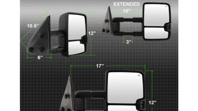 Xtune G2 Power Heated Smoke LED Signal Telescoping Mirror Set Chevrolet Silverado 2003-2006                                     - MIR-CS03S-G2-PWH-SM-SET - Image 12