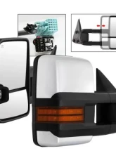 Xtune G3 Power Heated Amber LED Signal Telescoping Mirror Chrome Cover Set Chevrolet Silverado 2003-2006                                     - MIR-CS03S-G3C-PWH-AM-SET - Image 12