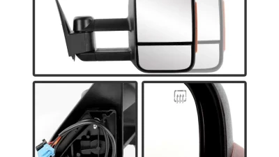 Xtune Right Passenger Side Manual Extendable Power Heated Adjust Mirror with LED Signal Amber Chevrolet | GMC 2003-2007                                     - MIR-CSIL03S-PW-AM-R - Image 2